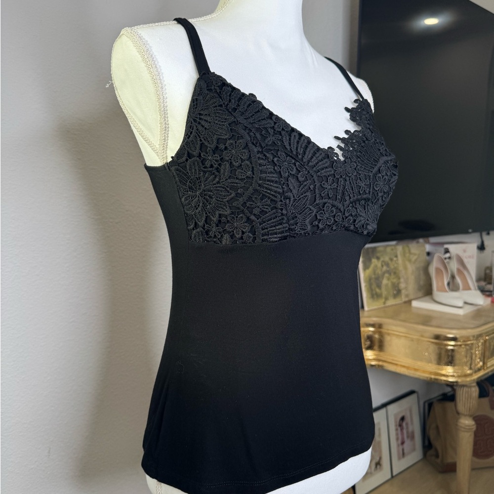 Boston Proper Chic Black Lace Cami Top